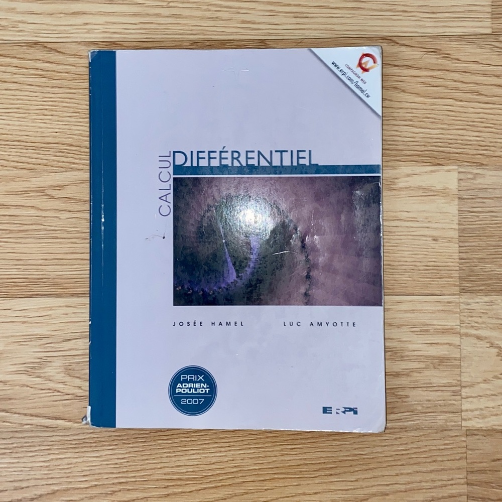 Differential calculation textbook in french for Cégep